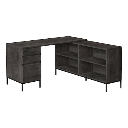 Monarch Specialties Computer Desk, Home Office, Corner, Storage Drawers, 60 in.L, L Shape, Work, Laptop, Grey Laminate I 7492